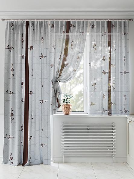 Комплект штор для кухни Кванфорс (коричневый) - фото 2