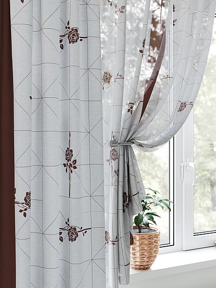 Комплект штор для кухни Кванфорс (коричневый) - фото 3