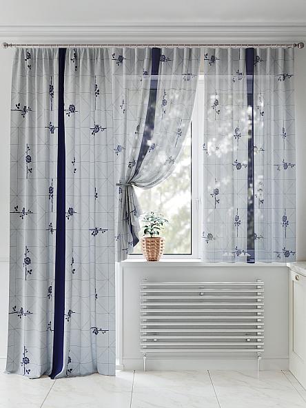 Комплект штор для кухни Кванфорс (синий) - фото 2