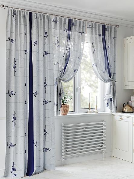 Комплект штор для кухни Кванфорс (синий) - фото 4