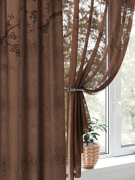 Комплект штор для кухни Фенментик (коричневый) - фото 3