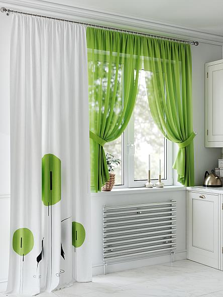 Комплект штор для кухни Сенфарс (зеленый)