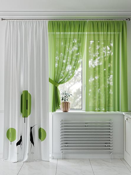 Комплект штор для кухни Сенфарс (зеленый) - фото 2