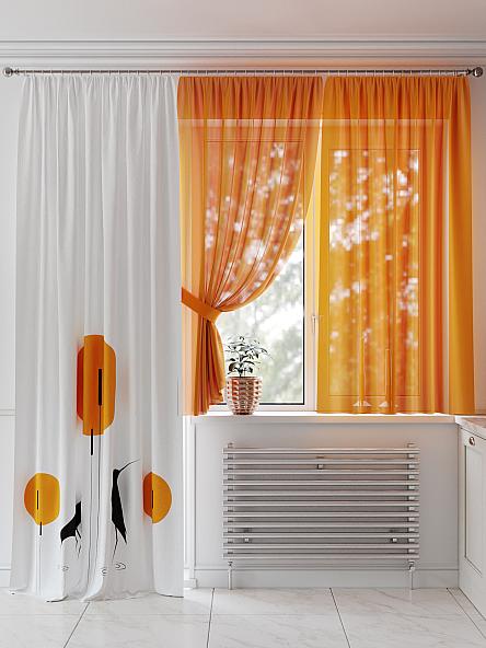 Комплект штор для кухни Сенфарс (оранжевый) - фото 2