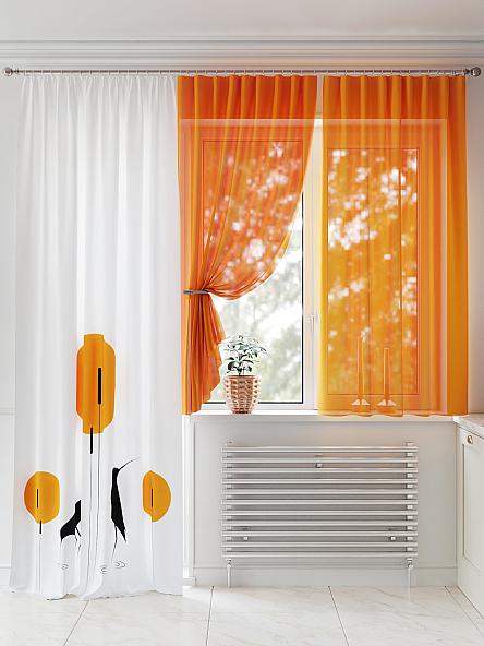 Комплект штор для кухни Сенфарс (оранжевый) - фото 2