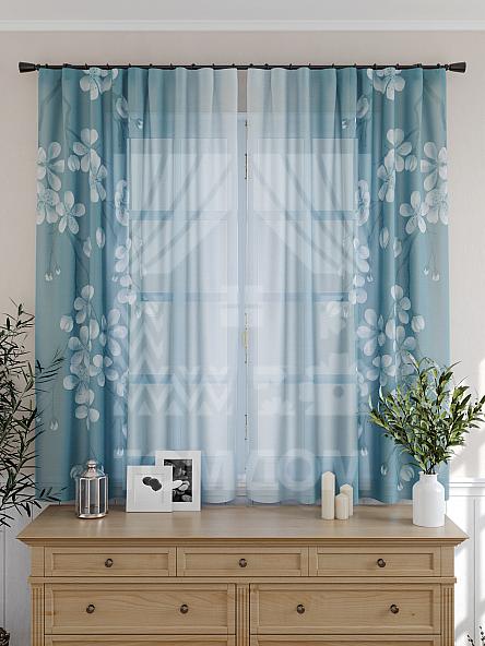 Тюль для кухни Тенривас (темно-бирюзовый) - фото 4