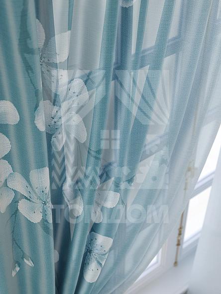 Тюль для кухни Тенривас (темно-бирюзовый) - фото 5