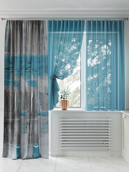 Комплект штор для кухни Ронмирав (морская волна) - фото 2