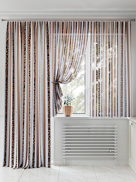 Комплект штор для кухни Ринавикор (коричневый) - фото 2