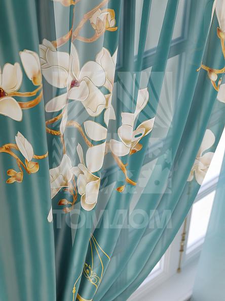 Тюль для кухни Лориторис (морская волна) - фото 5
