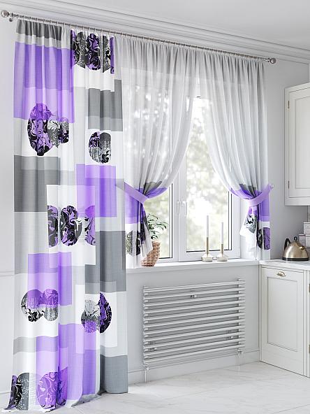 Комплект штор для кухни Рифорлис (фиолетовый)