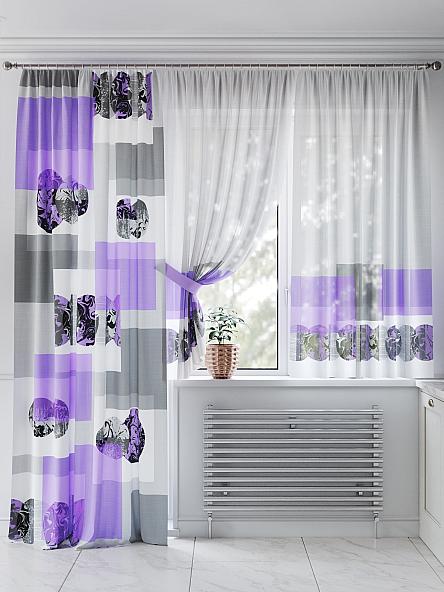 Комплект штор для кухни Рифорлис (фиолетовый) - фото 2