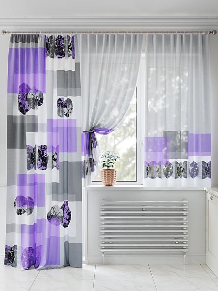 Комплект штор для кухни Рифорлис (фиолетовый) - фото 2