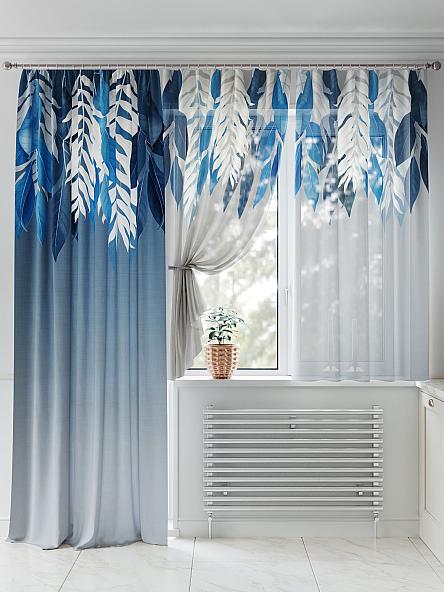 Комплект штор для кухни Лоритерс (синий) - фото 2