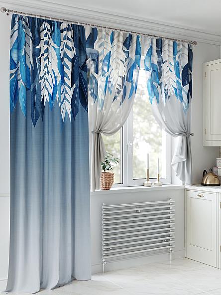 Комплект штор для кухни Лоритерс (синий) - фото 4