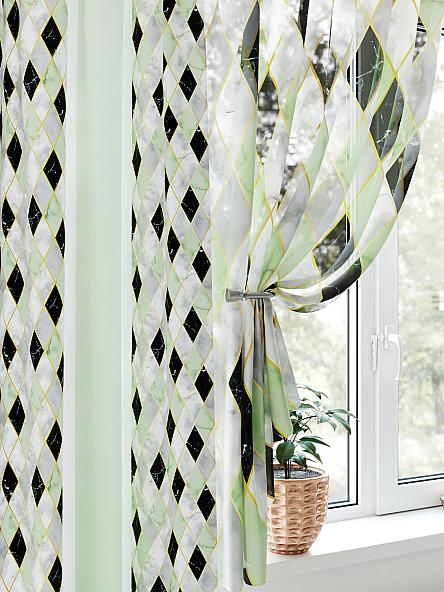 Комплект штор для кухни Рабиорс (светло-зеленый) - фото 3