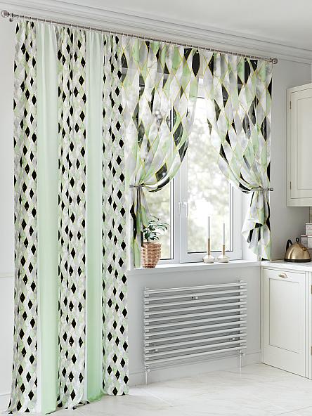 Комплект штор для кухни Рабиорс (светло-зеленый) - фото 4