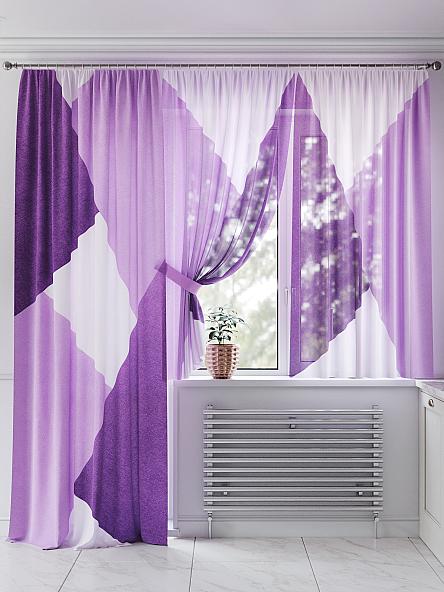 Комплект штор для кухни Лорингрос (фиолетовый) - фото 3