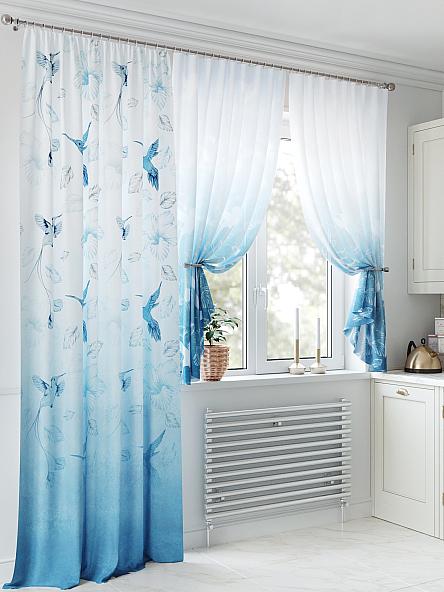 Комплект штор для кухни Лумартон (голубой) - фото 4