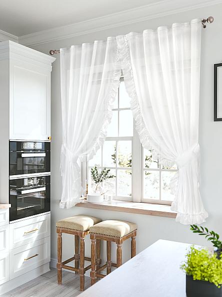 Комплект штор для кухни Илизи (белая) 180 см - фото 2