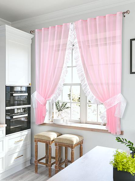 Комплект штор для кухни Алеут (розовый)