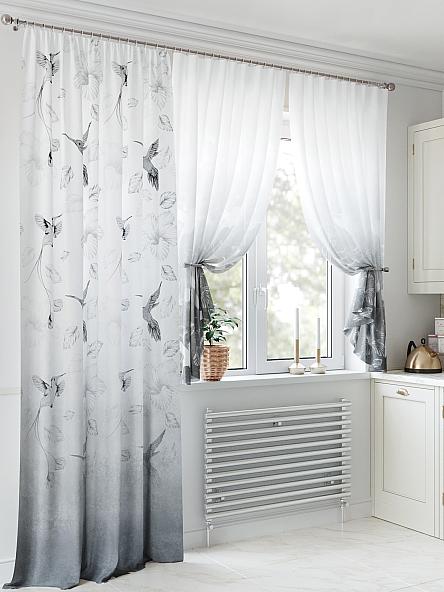 Комплект штор для кухни Лумартон (серый) - фото 4