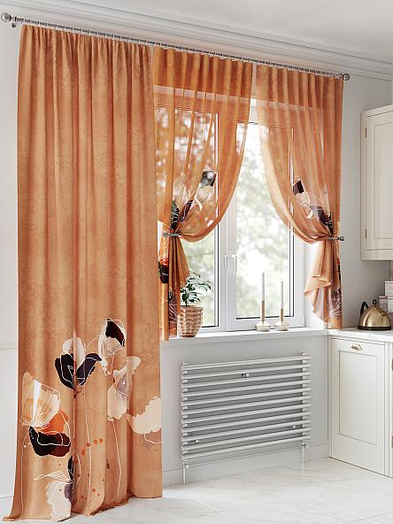 Комплект штор для кухни Лонкерис (оранжевый) - фото 4