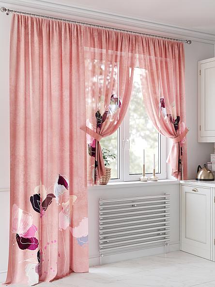 Комплект штор для кухни Лонкерис (розовый) - фото 2
