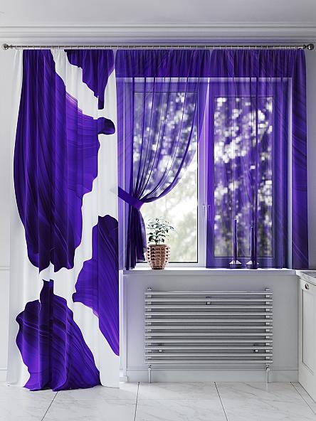 Комплект штор для кухни Некристан (фиолетовый) - фото 3
