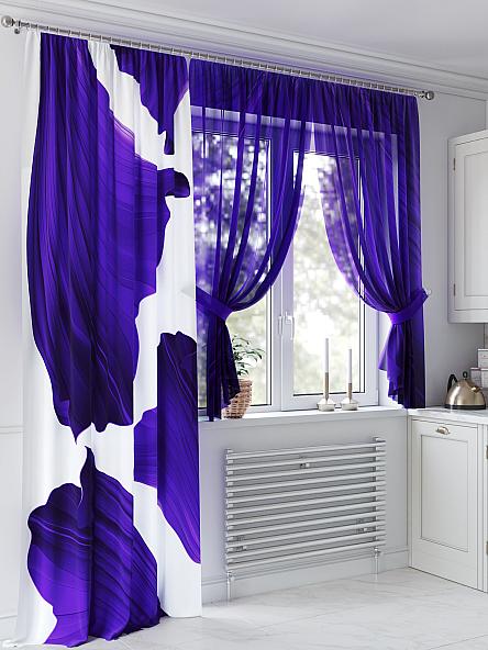 Комплект штор для кухни Некристан (фиолетовый) - фото 2