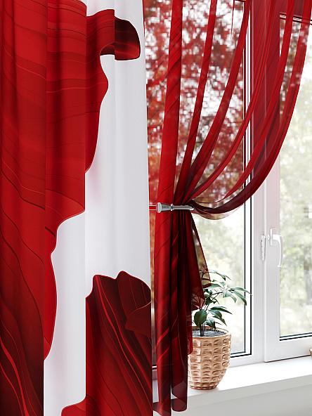 Комплект штор для кухни Некристан (красный) - фото 3