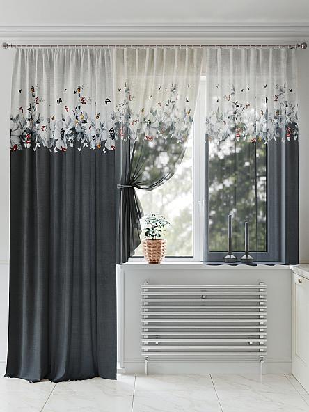 Комплект штор для кухни Роферитос (графит) - фото 2