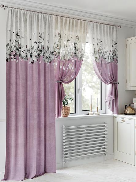 Комплект штор для кухни Роферитос (лиловый) - фото 4