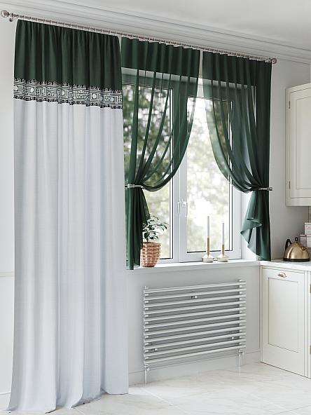 Комплект штор для кухни Ликарна (зеленый) - фото 4