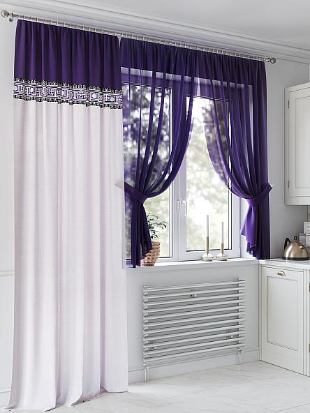 Комплект штор для кухни Ликарна (фиолетовый) - фото 2