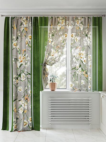 Комплект штор для кухни Денрикас (зеленый) - фото 2