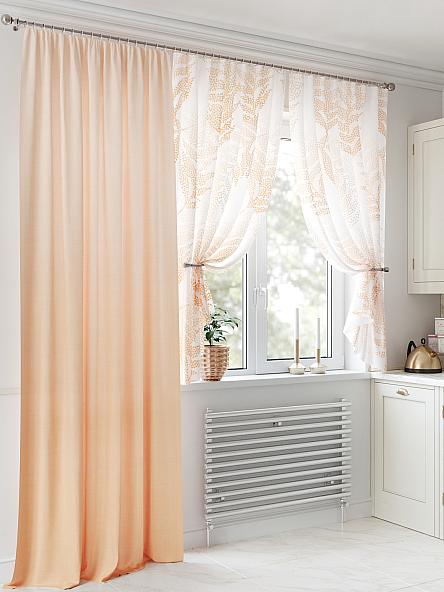 Комплект штор для кухни Риконтрис (персиковый) - фото 4