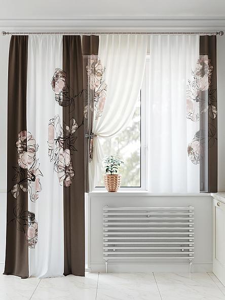 Комплект штор для кухни Рулифорс (коричневый) - фото 2