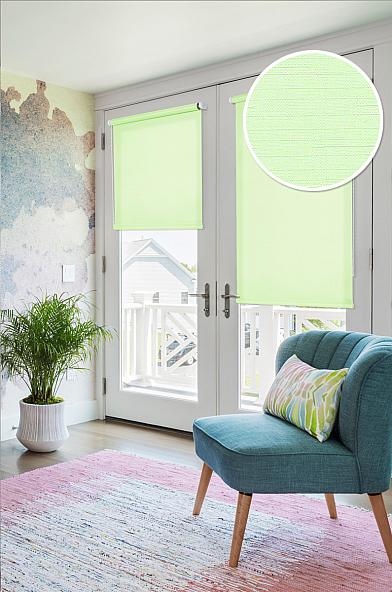 Рулонная штора Дельс (светло-зеленый) на балконную дверь - фото 2