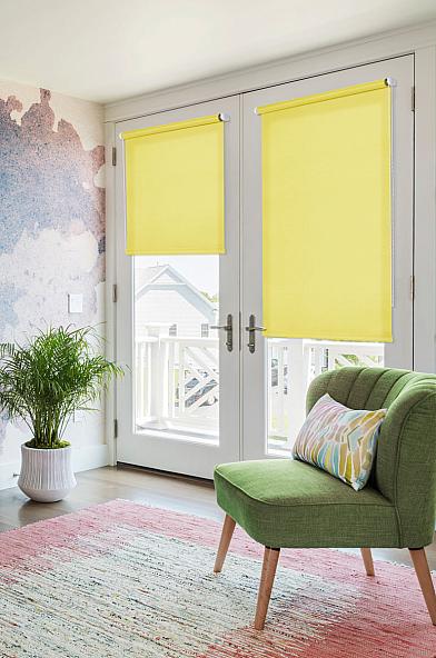 Рулонная штора Дельс (желтый) на балконную дверь - фото 3