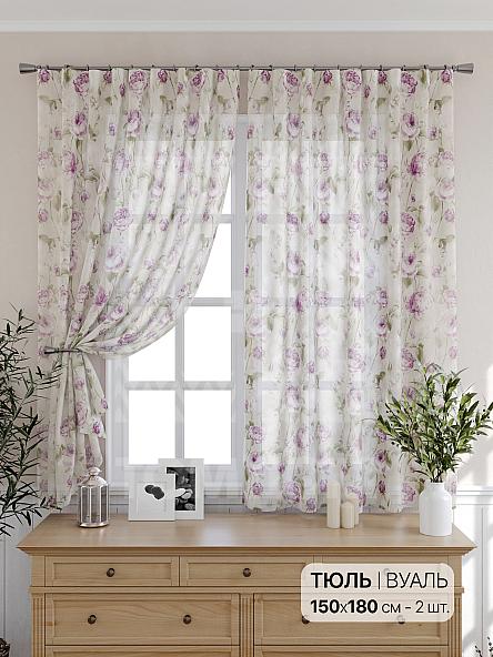 Тюль для кухни Пеларгония