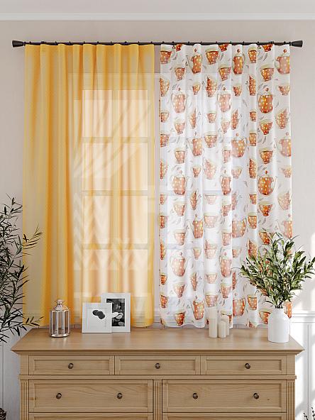 Тюль для кухни Примула (оранжевый) - фото 4