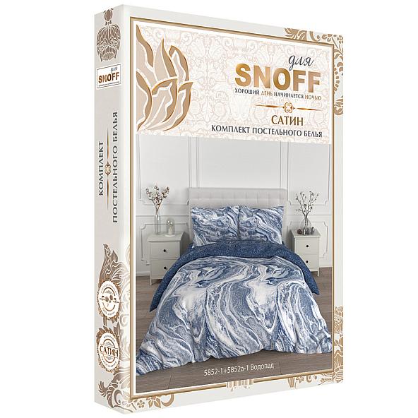 Постельное белье КПБ сем Для SNOFF сатин м351.21.04SТ рис.5852-1+5852а-1 Водопад - фото 2