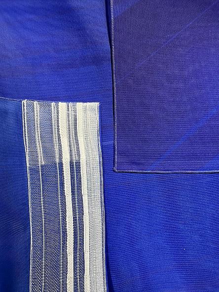 Комплект штор для кухни Некристан (синий). Подшит: 243 см - фото 6