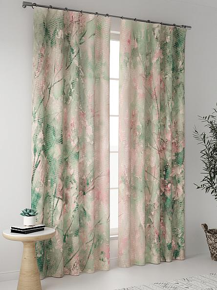Комплект штор Мрауни (зелено-розовый) - фото 2