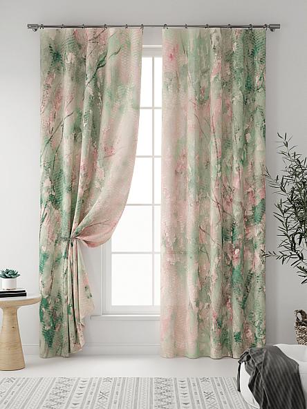 Комплект штор Мрауни (зелено-розовый) - фото 3