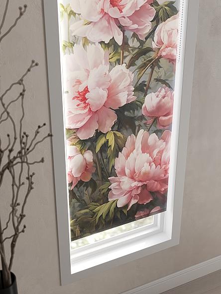 Рулонная штора для кухни для детской Пионы - ширина 52 см - фото 4