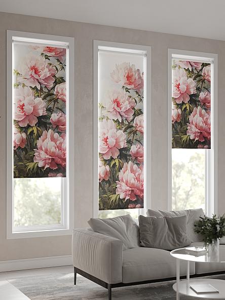 Рулонная штора для кухни для детской Пионы - ширина 52 см - фото 5