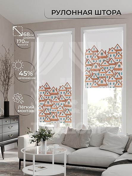 Рулонная штора для кухни для детской Лирикас - 418 - ширина 68 см