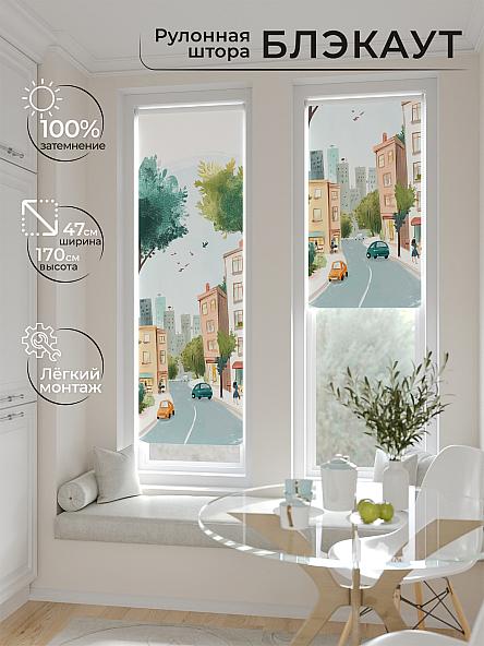 Рулонная штора для кухни для детской Анзара - 470 - ширина 47 см